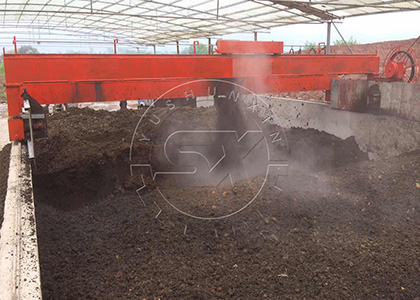 Cow dung fertilizer composting