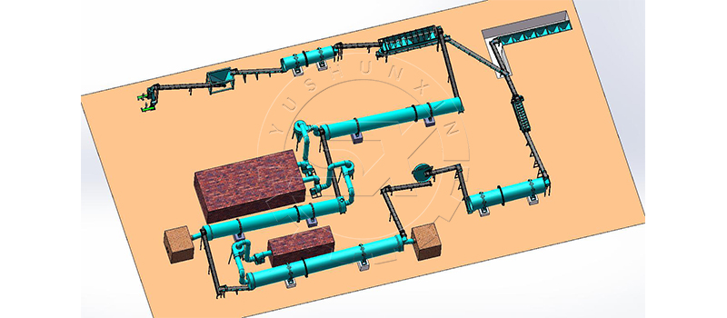 Cow dung organic fertilizer granulation line