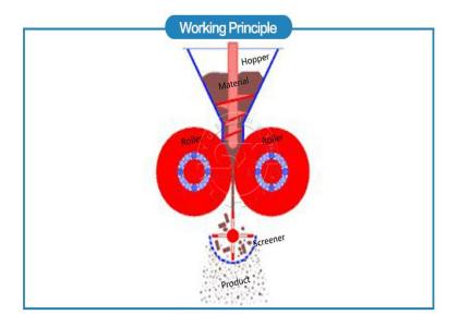 Double roller prlletizer working principle