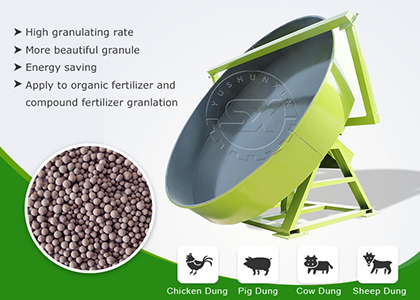 Pan granulator for organic fertilizer production