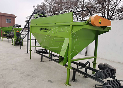 Rotary screening machine for organic fertilizer production