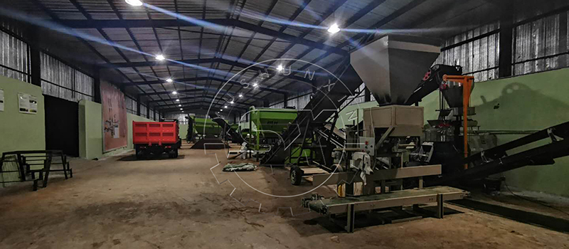 Cow dung fertilizer production line installation site