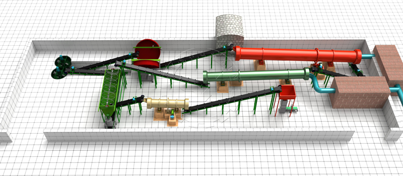 Compound fertilizer production line with pan granulator