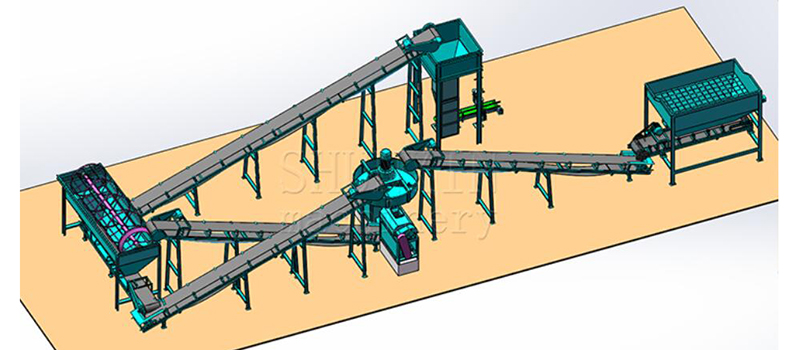 Double roller granulation production line process