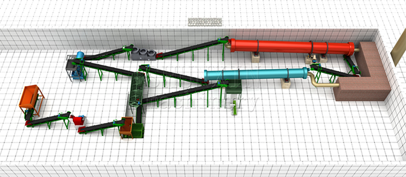 Fertilizer polishing machine in fertilizer production line