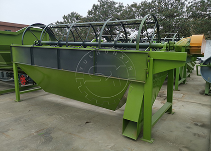 Rotary fertilizer screening machine for powdery organic fertilizer production