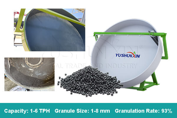 disc pelletizer for chicken manure fertilizer granulation