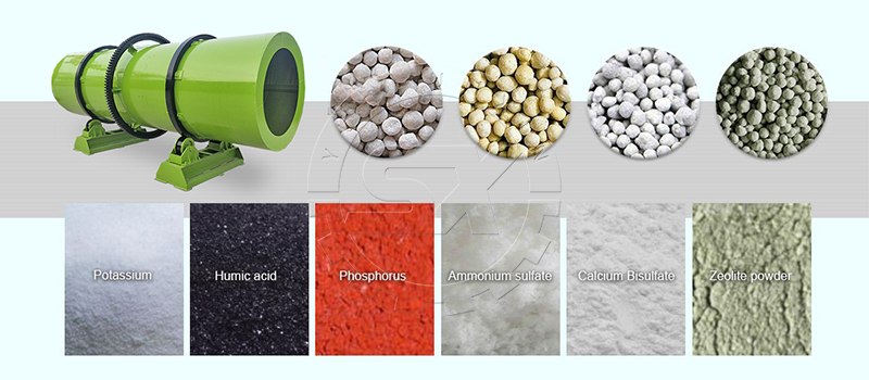 Fertilizer granules produced by drum pelletizer