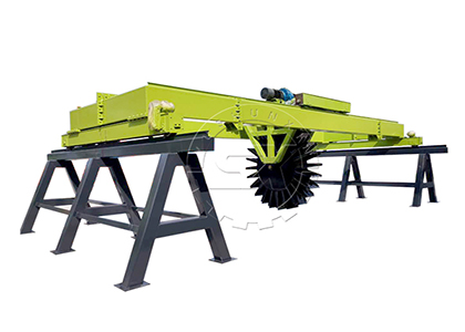 Wheel type compost turner for large scale chicken manure processing