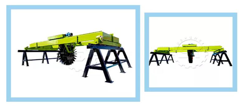 Wheel type compost machine for organic material fermentation