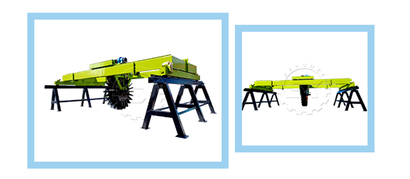 Wheel type compost machine turner with 20 m turning span