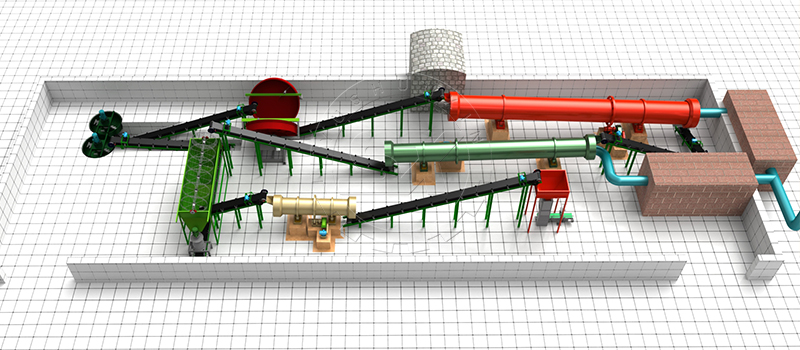 Double disc granulation line for 8-10 tph organic fertilizer making