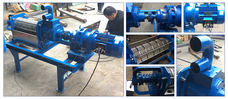 Screw type dewatering machine for cattle manure management system