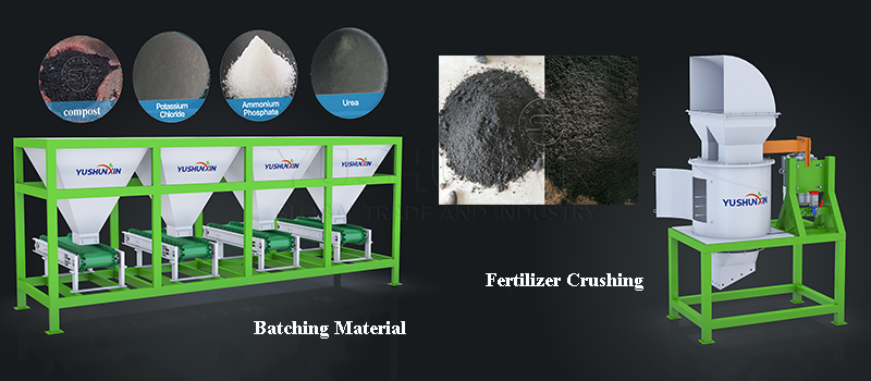 Batching and crushing for quality fertilizer pellets making