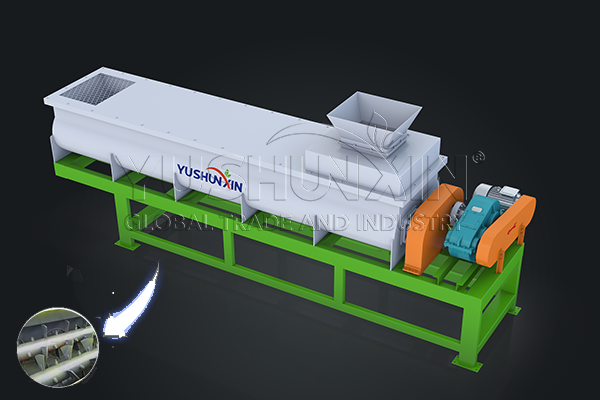 Double shaft mixer for nutrient balanced fertilizer production