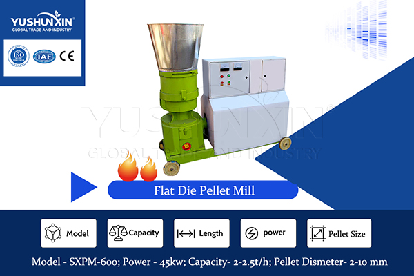 Flat die pellet mill for economical organic fertilizer granulation