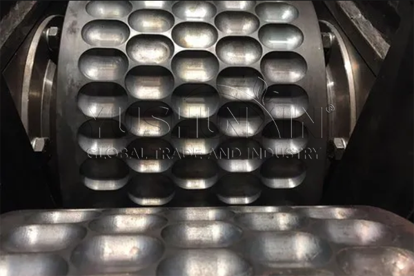 Fertilizer roller press granulator with bar shape ball sockets