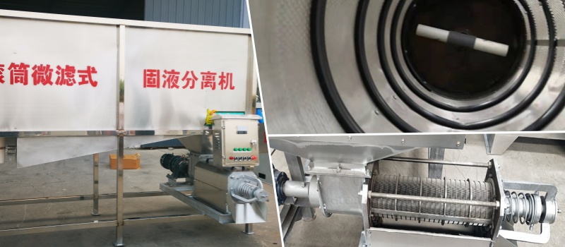 Rotary drum dehydrator for manure waste disposal