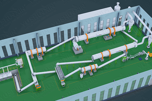 Rotary drum granulator line for NPK fertilizer production