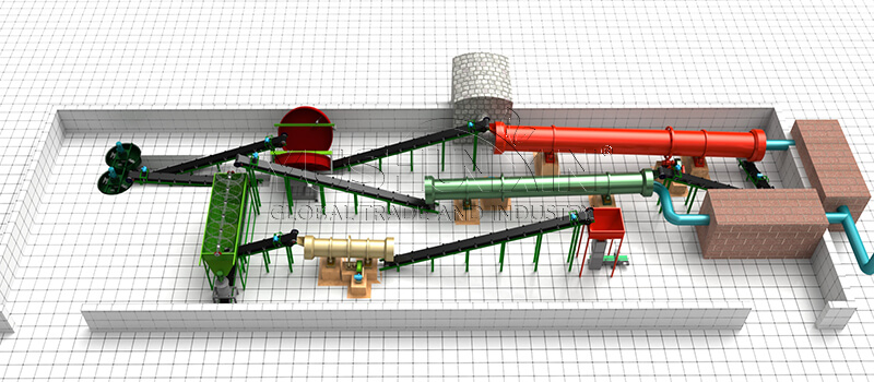 10 TPH fertilizer granulation line with pan pelletizer