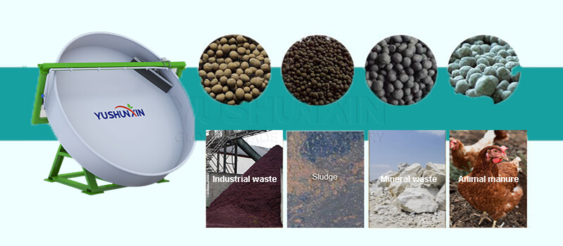 organic and compound fertilizer pellets from disk pellet machine
