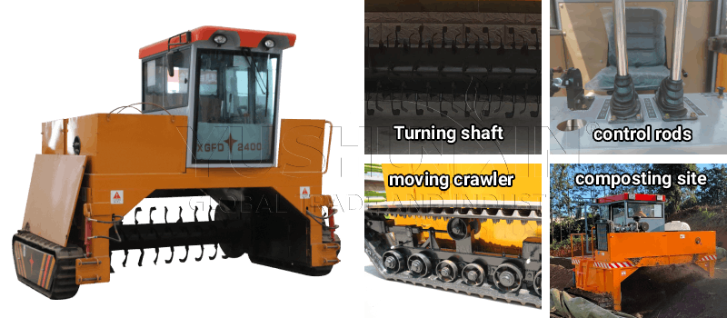Conception de retourneur de compost d'engrais de type chenille