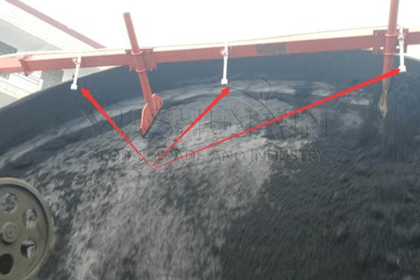 disc pan granulator with water spray system