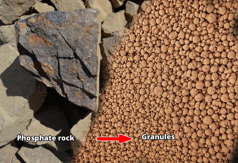 process phosphate rock into granules