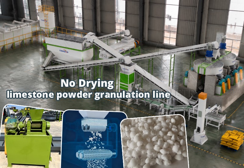 no drying limestone powder granulation line