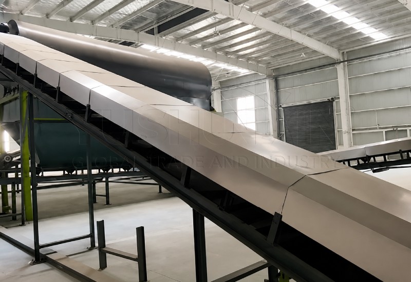 powder fertilizer belt conveyor with dust cover