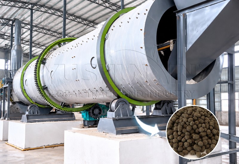 drum pelletizer for industrial poultry poop fertilizer granulation